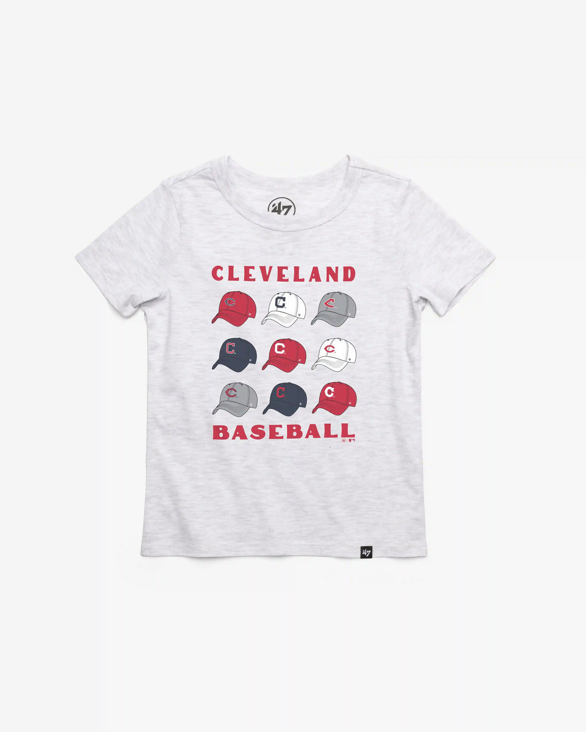 CLEVELAND GUARDIANS COOPERSTOWN CAP OFF '47 KID'S FRANKLIN TEE