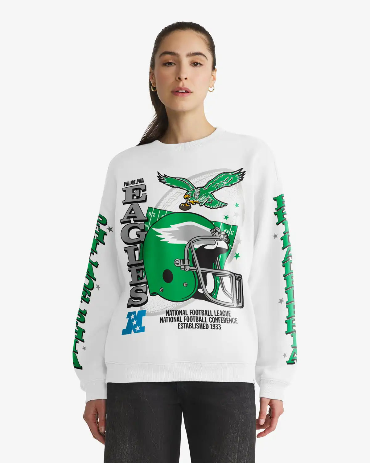 PHILADELPHIA EAGLES HISTORIC THUNDEROUS '47 WOMEN'S OVERSIZED CREW