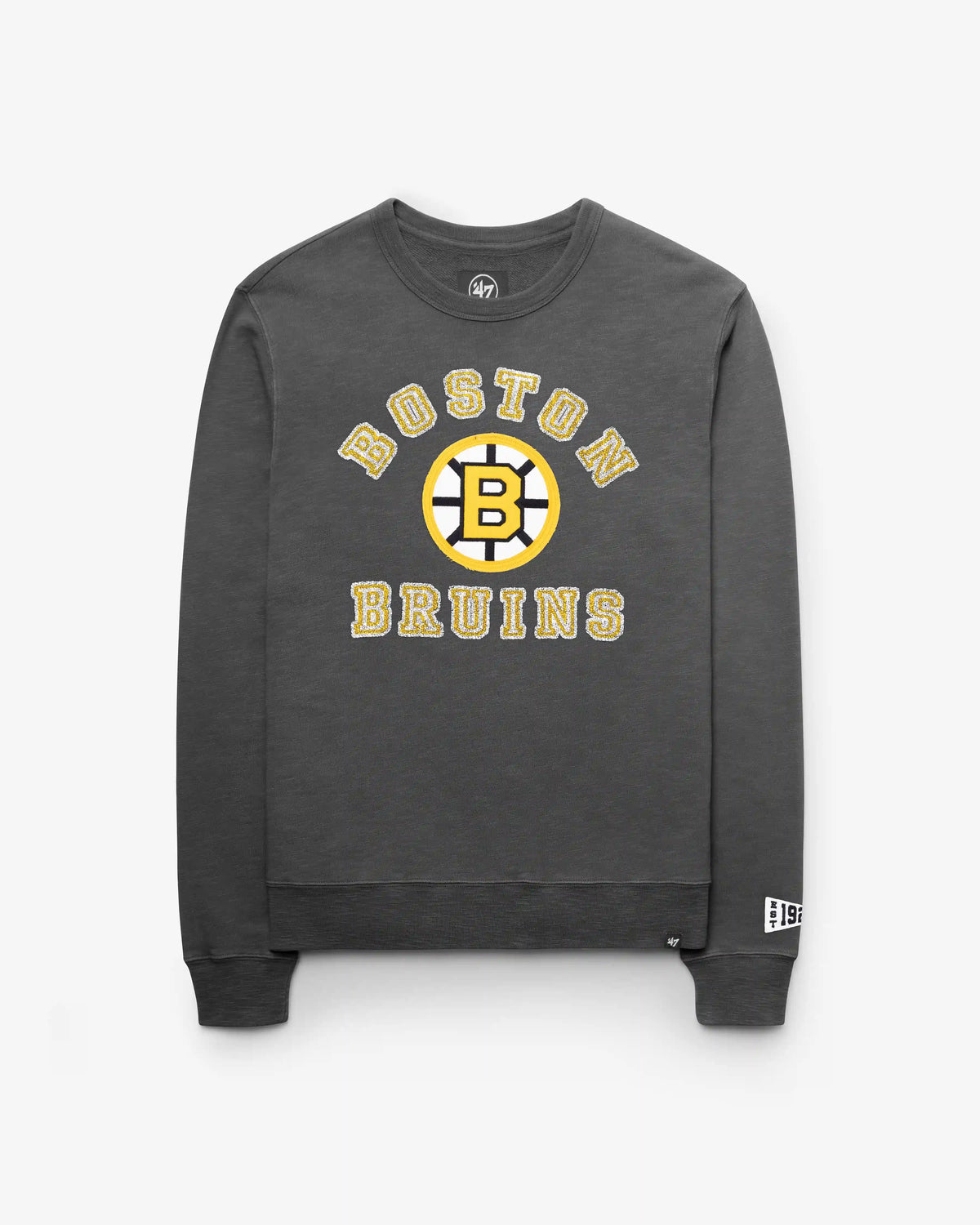 BOSTON BRUINS VINTAGE CALDERWOOD WELL WORN '47 FRENCH TERRY CREW
