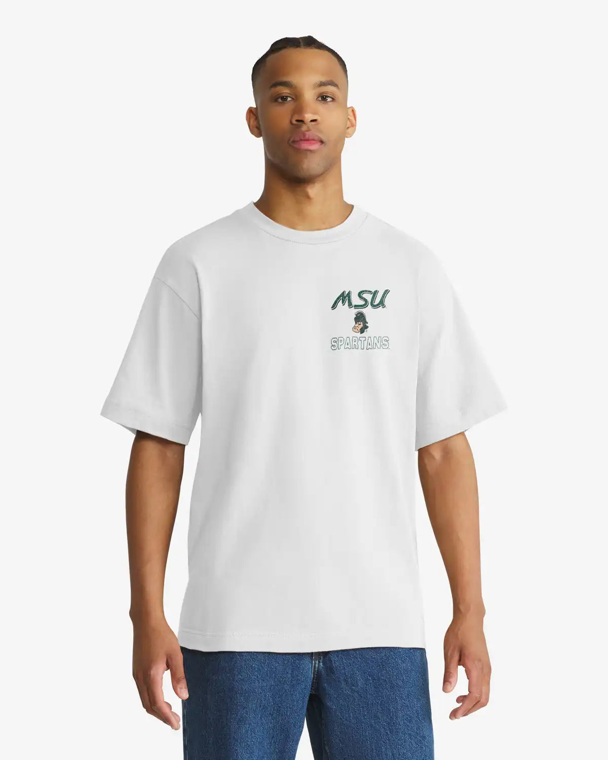 MICHIGAN STATE SPARTANS VINTAGE CAMPUS MASCOT BACKER '47 FOUNDATION TEE