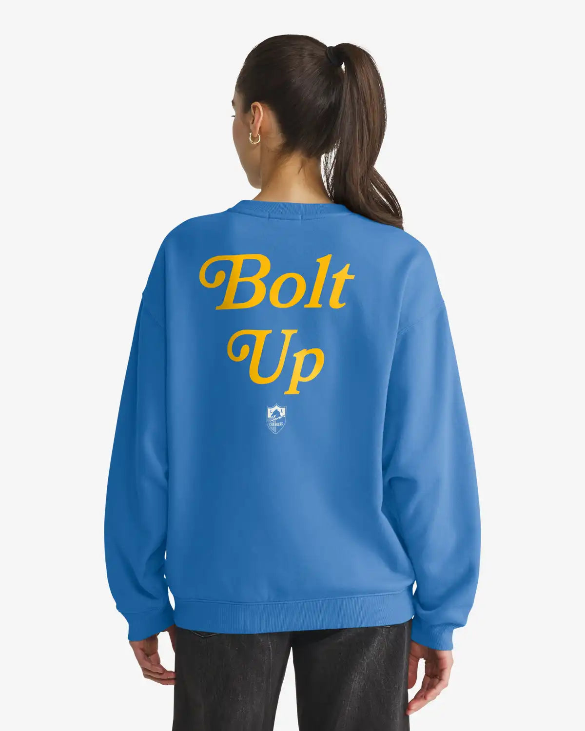 LOS ANGELES CHARGERS HISTORIC SHOUT IT OUT '47 OVERSIZED CREW WOMENS
