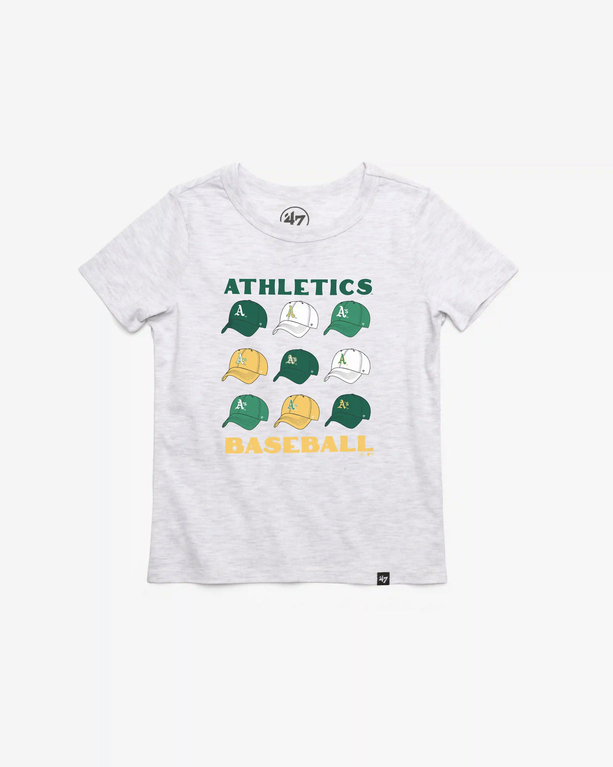 ATHLETICS BASEBALL COOP CAP OFF '47 KID'S FRANKLIN TEE