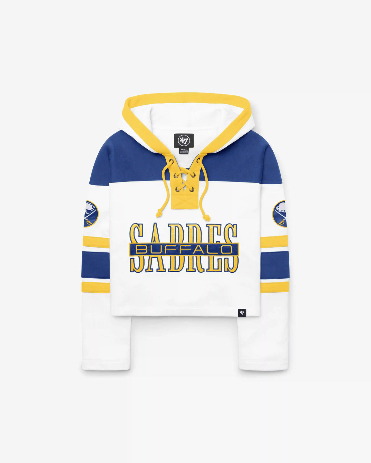 BUFFALO SABRES CUT THRU CROPPED '47 WOMEN'S SUPERIOR LACER HOOD