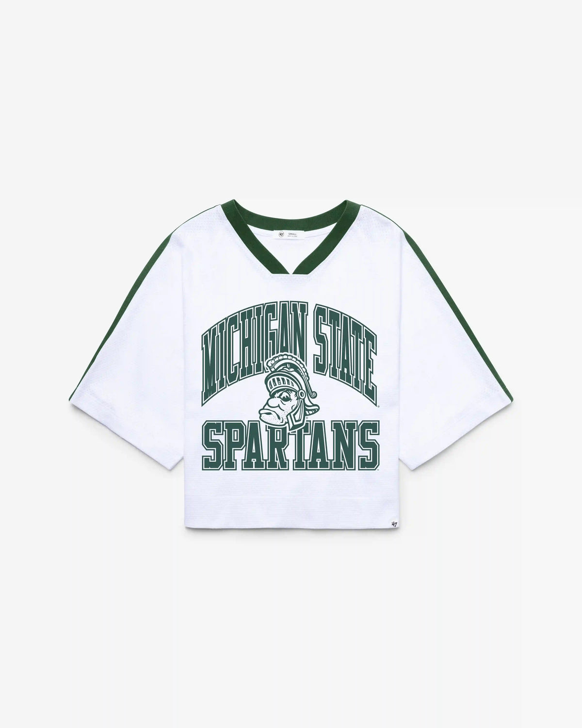 MICHIGAN STATE SPARTANS VINTAGE BIG OVERARCH '47 WOMEN'S DROP NEEDLE RAGLAN JERSEY