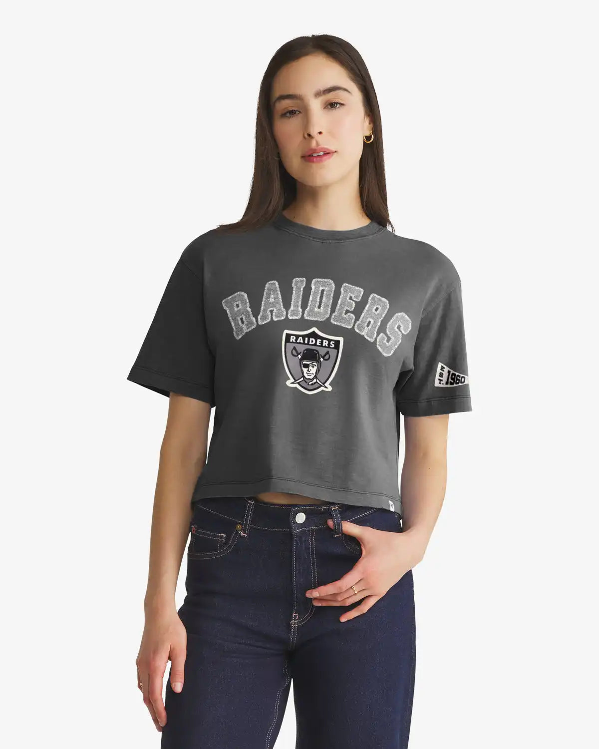 LAS VEGAS RAIDERS HISTORIC ELMORE WELL WORN '47 HEAVY SLUB TEE WOMENS