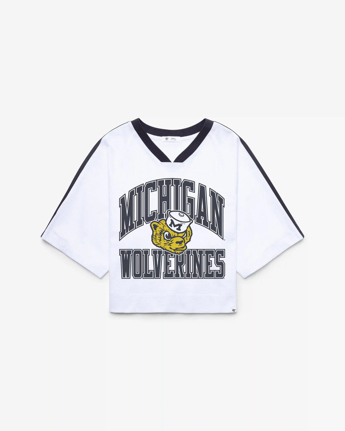 MICHIGAN WOLVERINES VINTAGE BIG OVERARCH '47 WOMEN'S DROP NEEDLE RAGLAN JERSEY