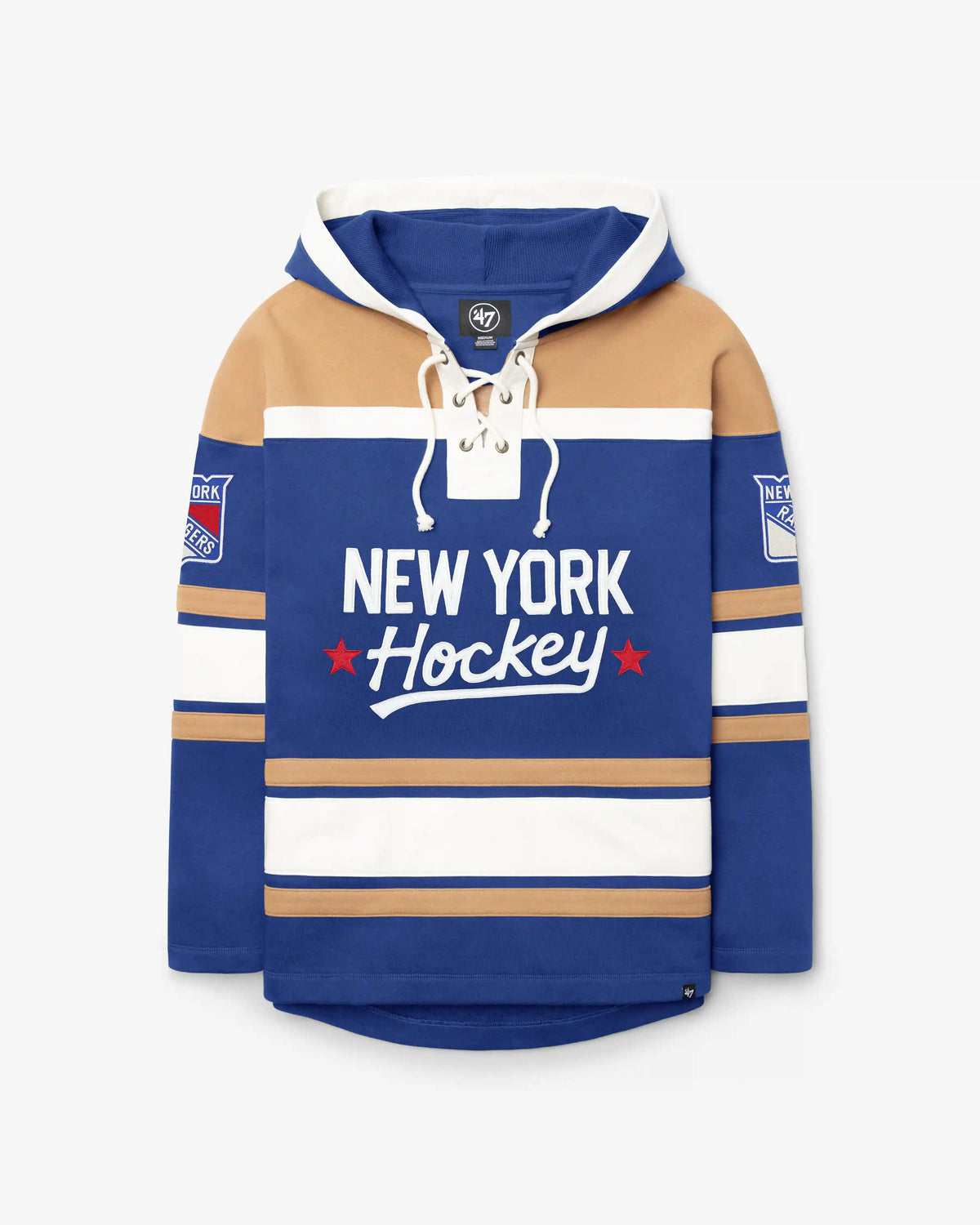 NEW YORK RANGERS BLOCK SCRIPT SUPERIOR '47 LACER HOOD