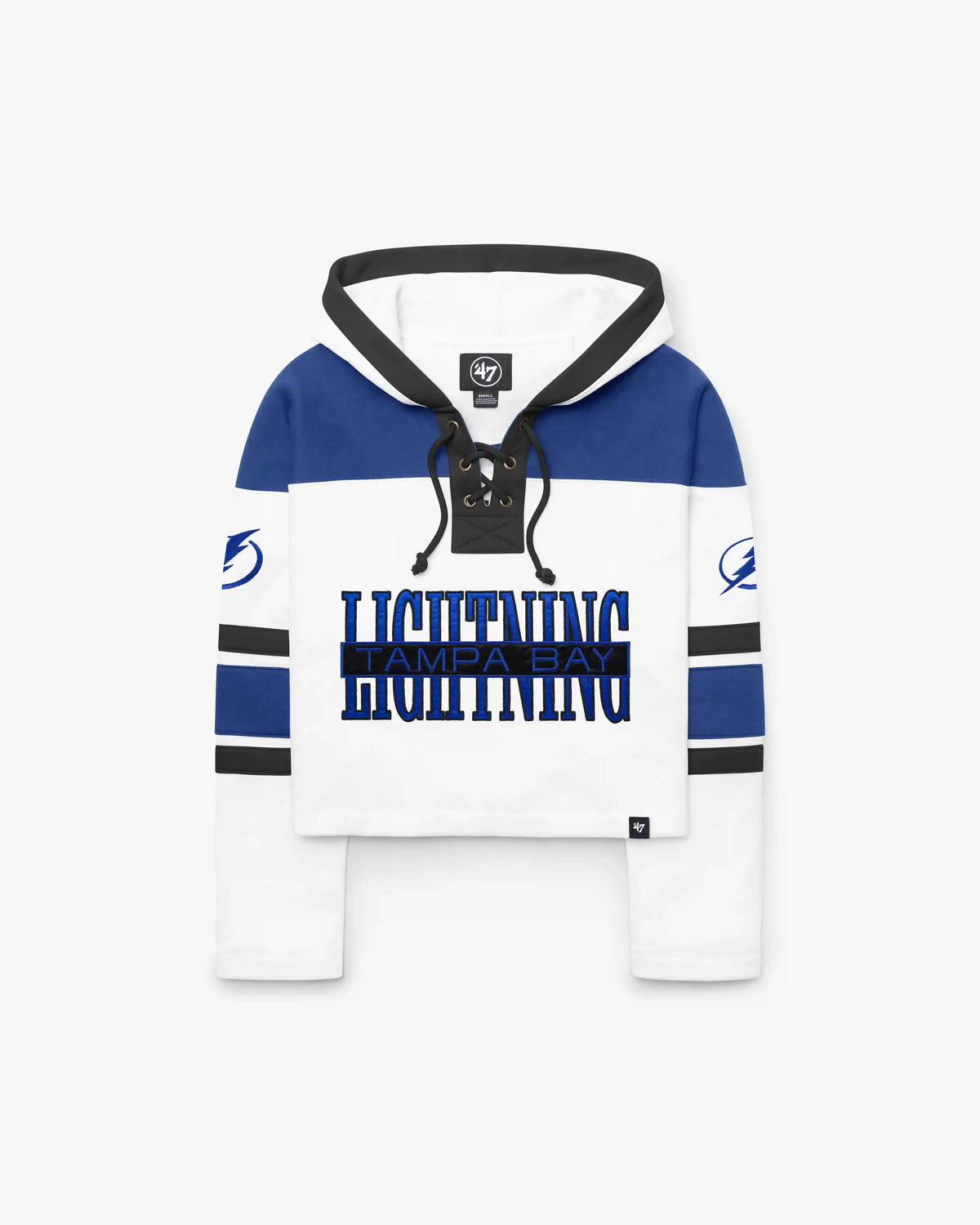 TAMPA BAY LIGHTNING CUT THRU CROPPED '47 WOMEN'S SUPERIOR LACER HOOD