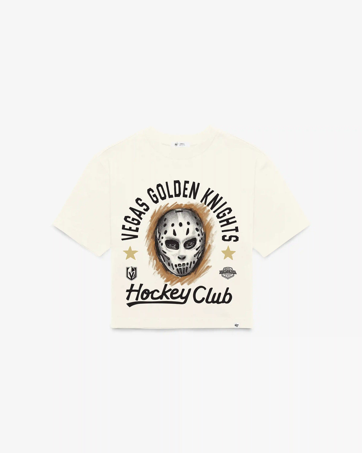 VEGAS GOLDEN KNIGHTS ARCH MASK '47 FOUNDATION CROP TEE WOMENS