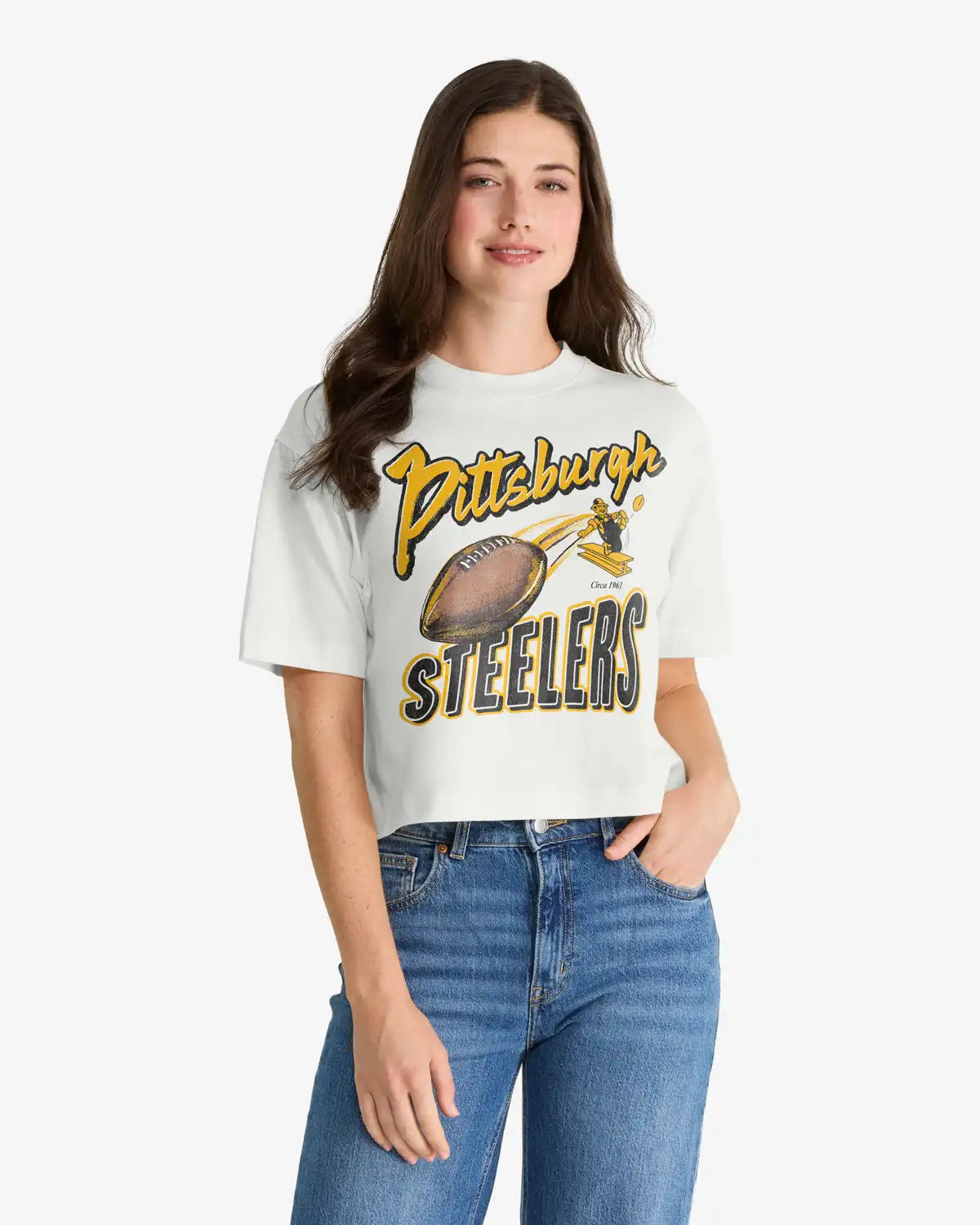 PITTSBURGH STEELERS HISTORIC DIME TIME '47 REED CITY TEE WOMENS