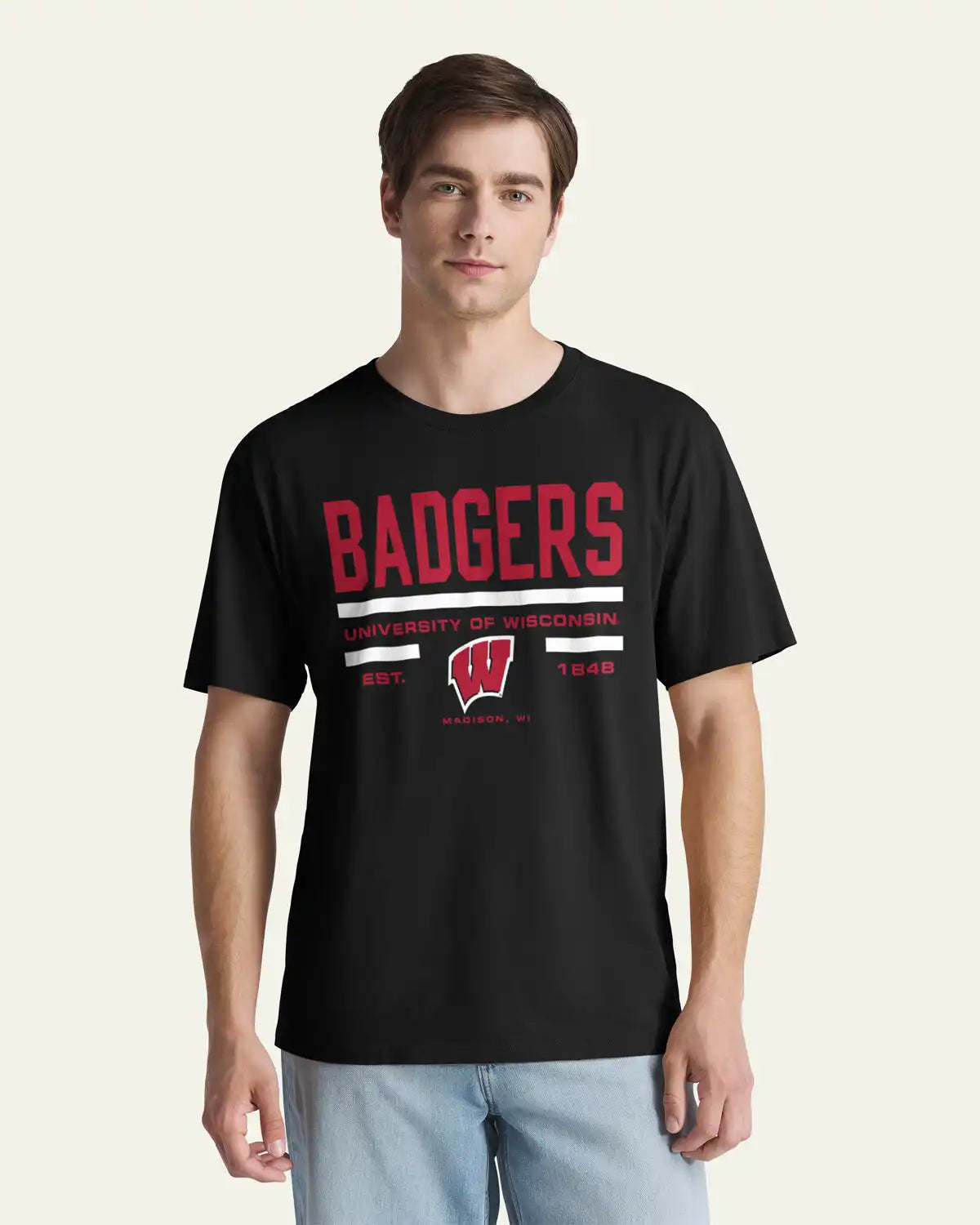 WISCONSIN BADGERS STACK BLOCK '47 EVERYDAY TEE
