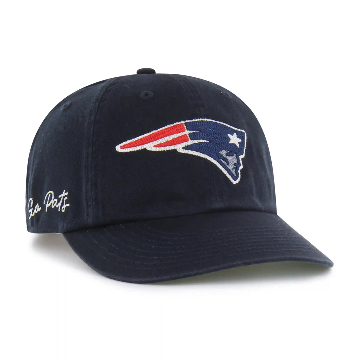 NEW ENGLAND PATRIOTS CHAIN SIDE STITCH '47 CLEAN UP ROUND VISOR
