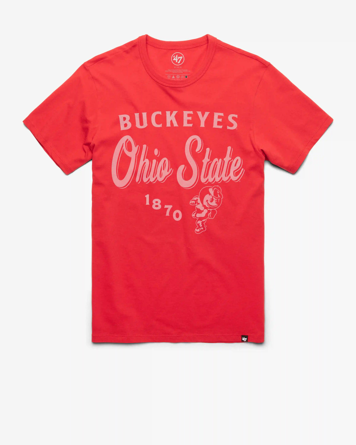 OHIO STATE BUCKEYES VINTAGE DIAG SCRIPT '47 FRANKLIN TEE