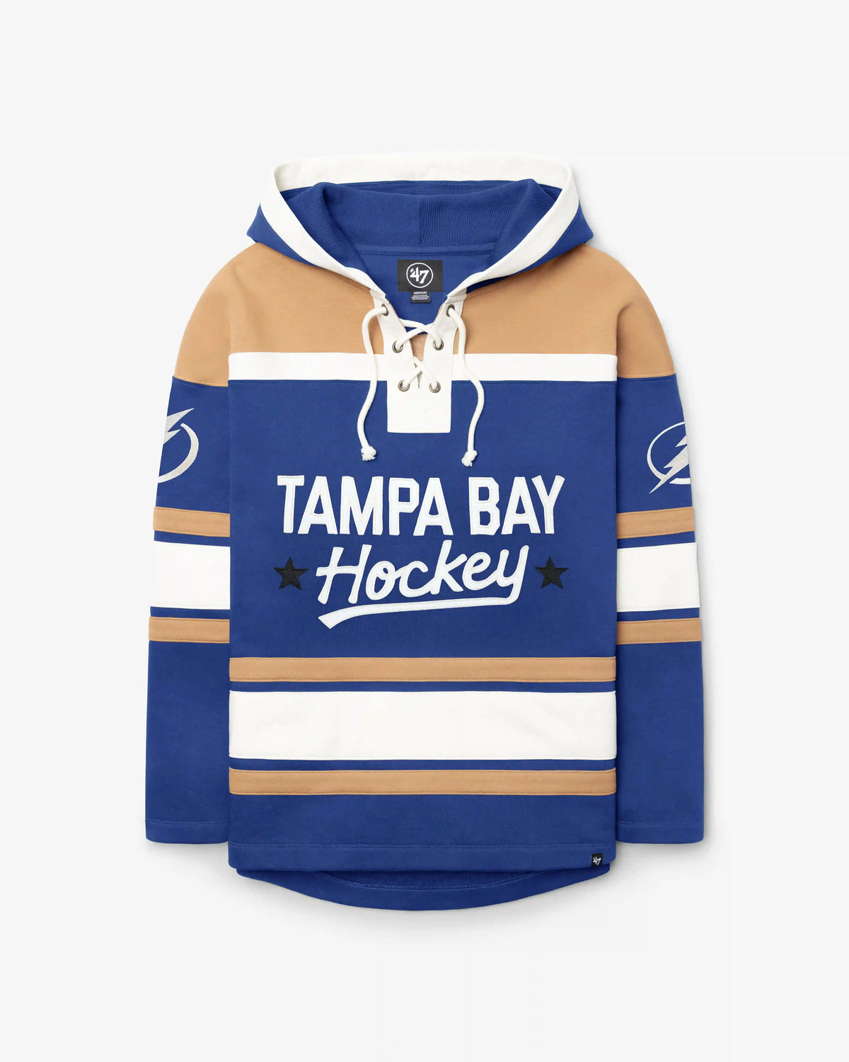 TAMPA BAY LIGHTNING BLOCK SCRIPT SUPERIOR '47 LACER HOOD