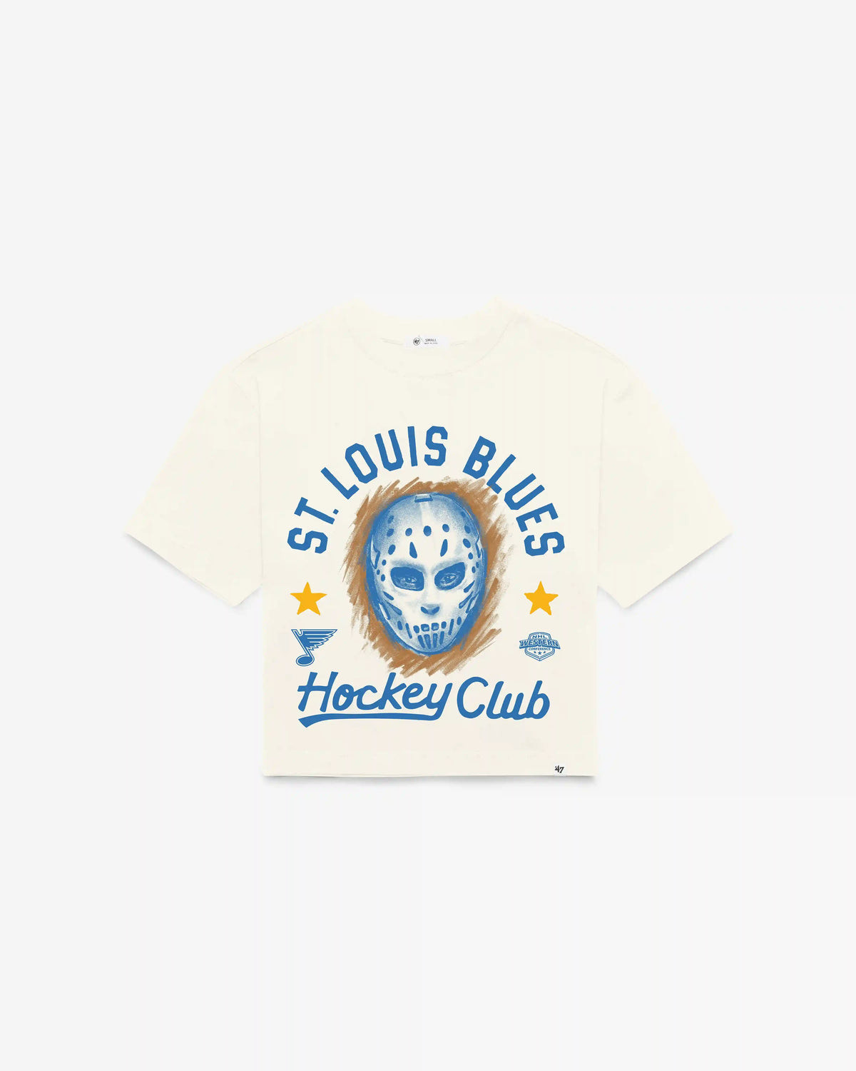 ST LOUIS BLUES ARCH MASK '47 FOUNDATION CROP TEE WOMENS