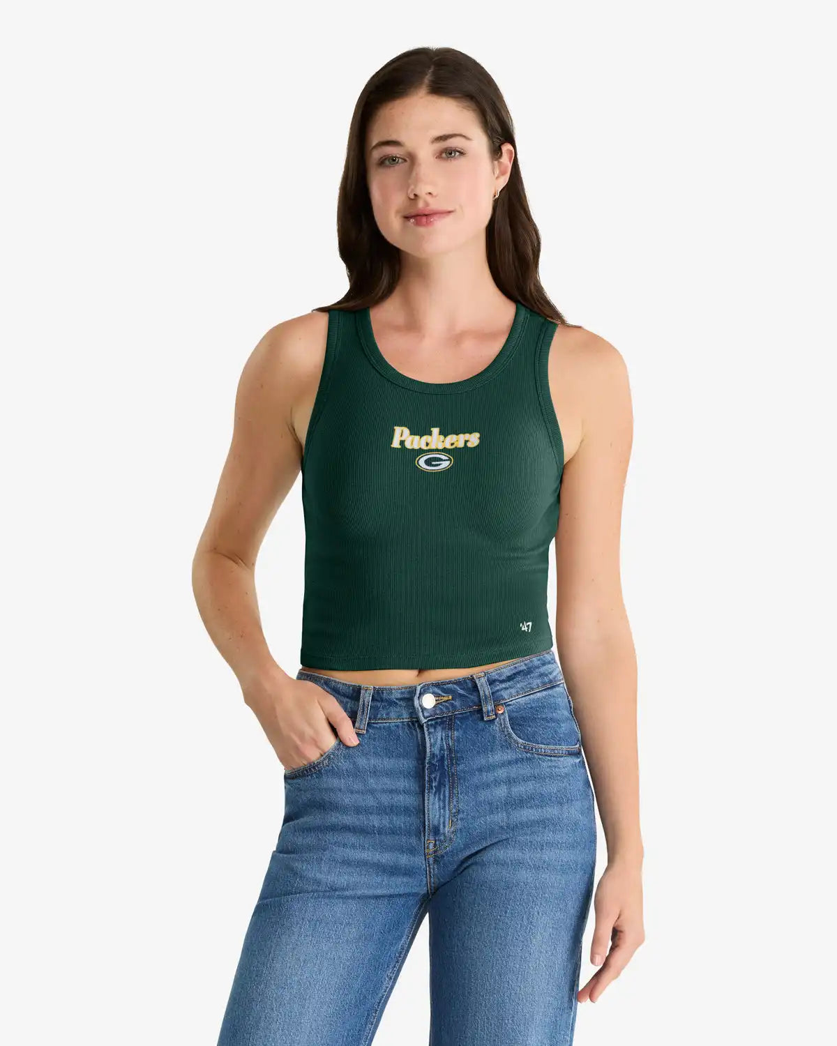 GREEN BAY PACKERS STRAIGHT CUT '47 BABY RIB TANK WOMENS