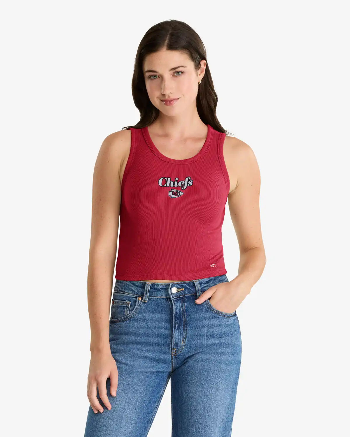 KANSAS CITY CHIEFS STRAIGHT CUT '47 BABY RIB TANK WOMENS