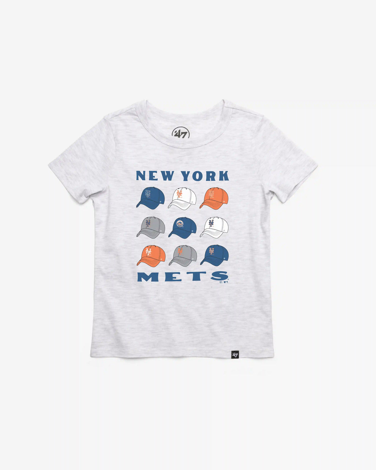 NEW YORK METS COOPERSTOWN CAP OFF '47 KID'S FRANKLIN TEE