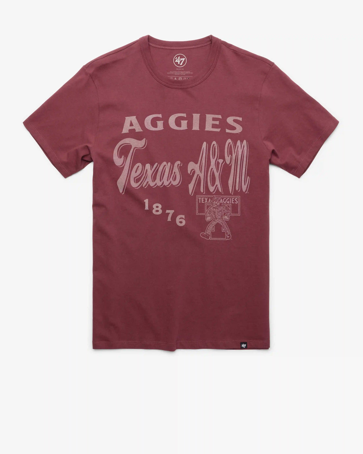 TEXAS A&M AGGIES VINTAGE DIAG SCRIPT '47 FRANKLIN TEE