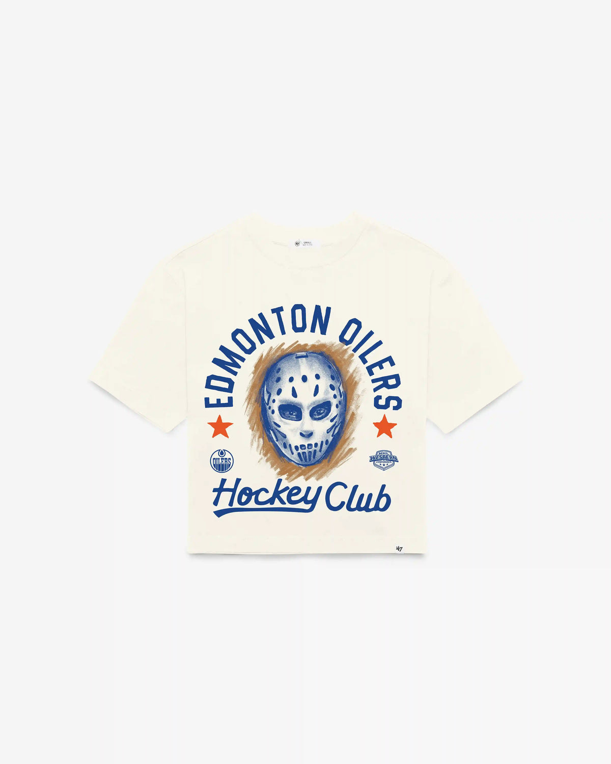 EDMONTON OILERS ARCH MASK '47 FOUNDATION CROP TEE WOMENS