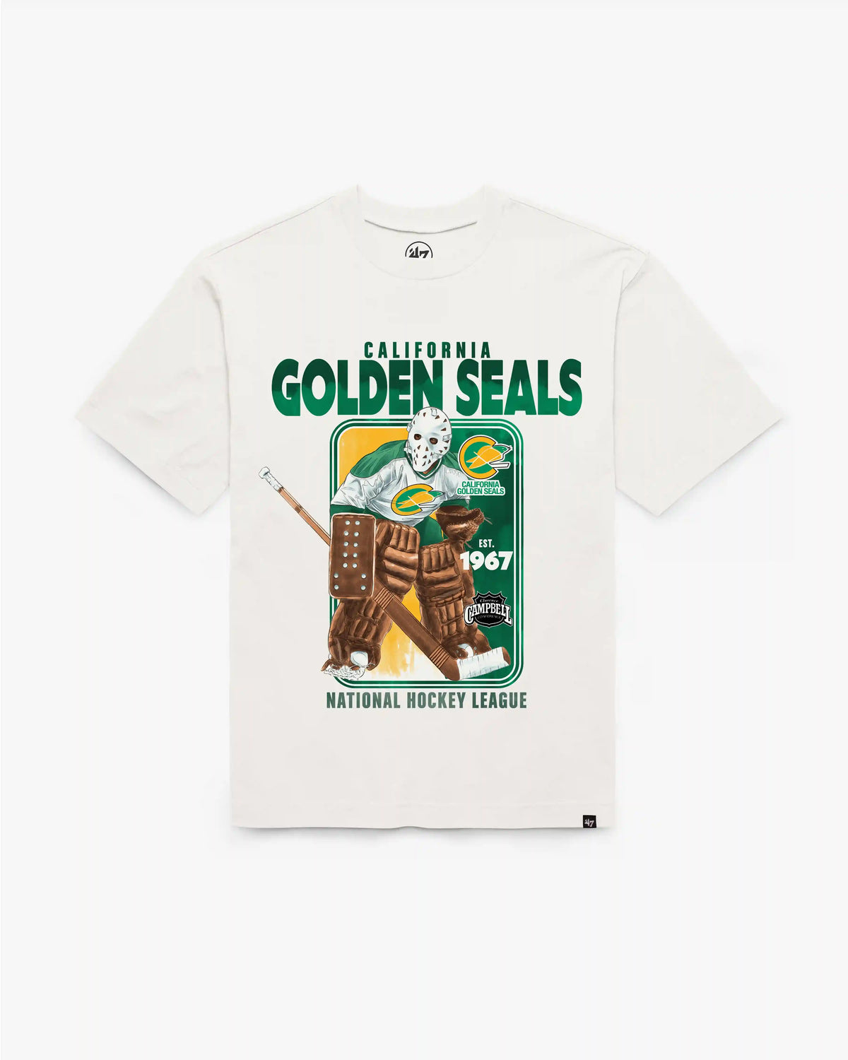 CALIFORNIA GOLDEN SEALS VINTAGE PLAYBRUSH '47 FOUNDATION TEE