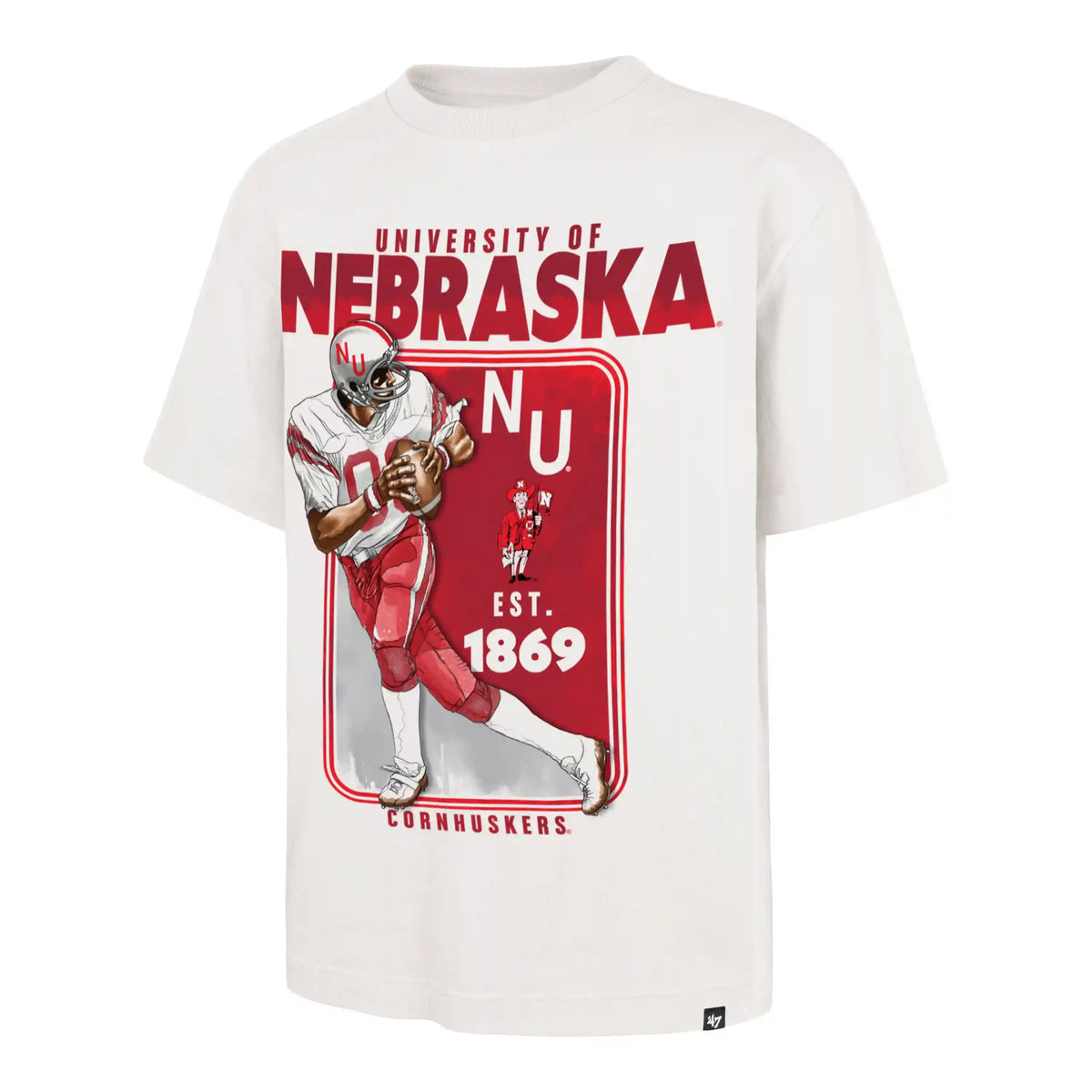NEBRASKA CORNHUSKERS VINTAGE PLAYBRUSH '47 FOUNDATION TEE
