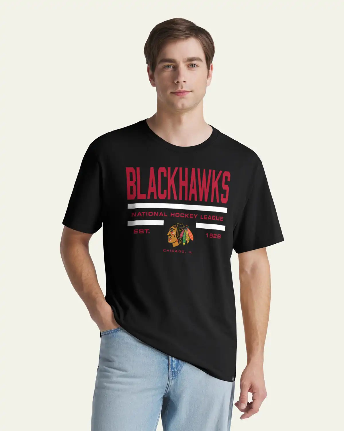 CHICAGO BLACKHAWKS STACK BLOCK '47 EVERYDAY TEE