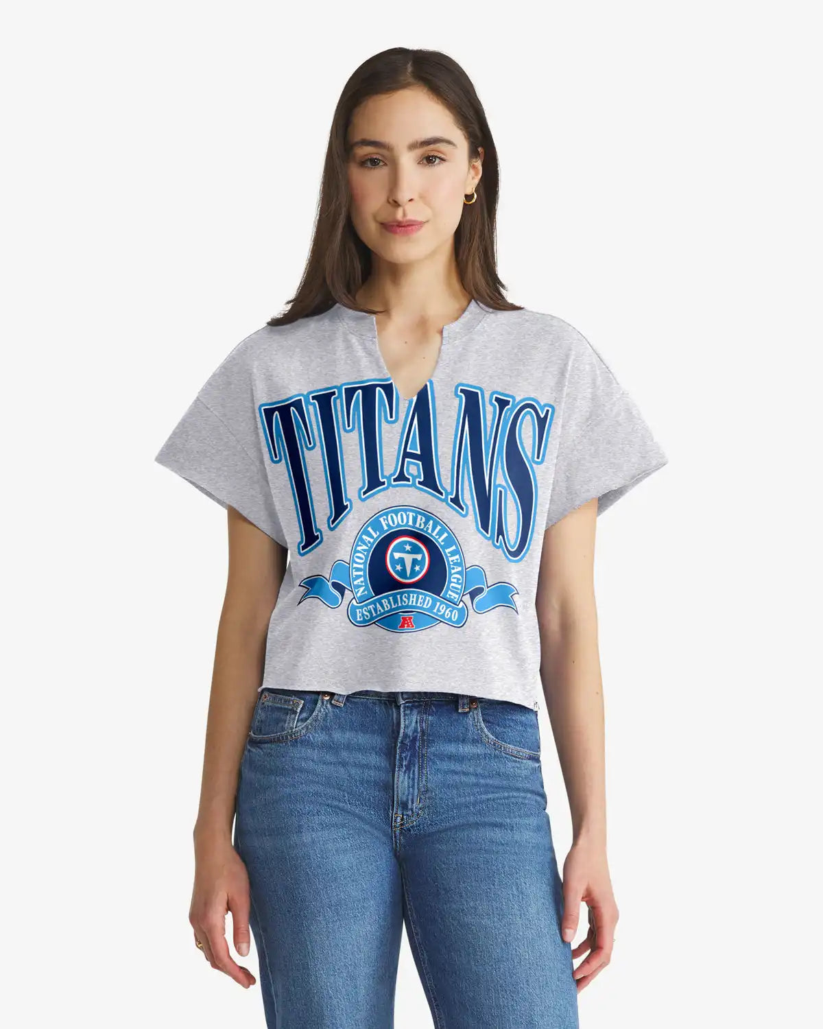 TENNESSEE TITANS BANNERS OUT '47 OVERSIZED NOTCH NECK TEE WOMENS