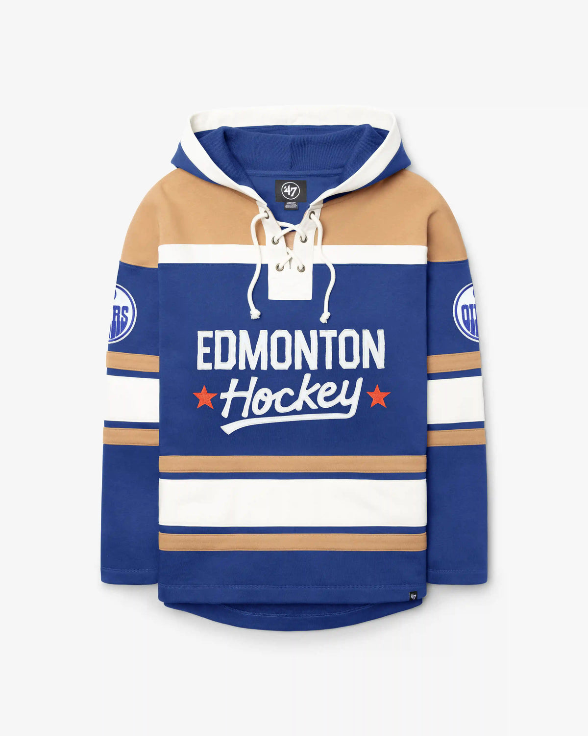 EDMONTON OILERS BLOCK SCRIPT SUPERIOR '47 LACER HOOD