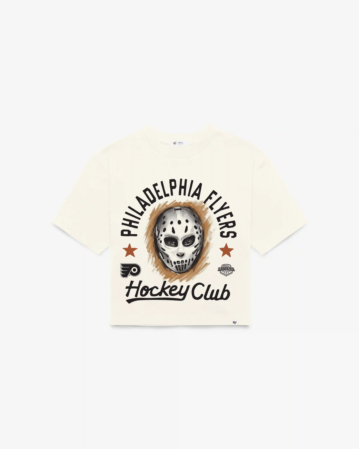 PHILADELPHIA FLYERS ARCH MASK '47 FOUNDATION CROP TEE WOMENS