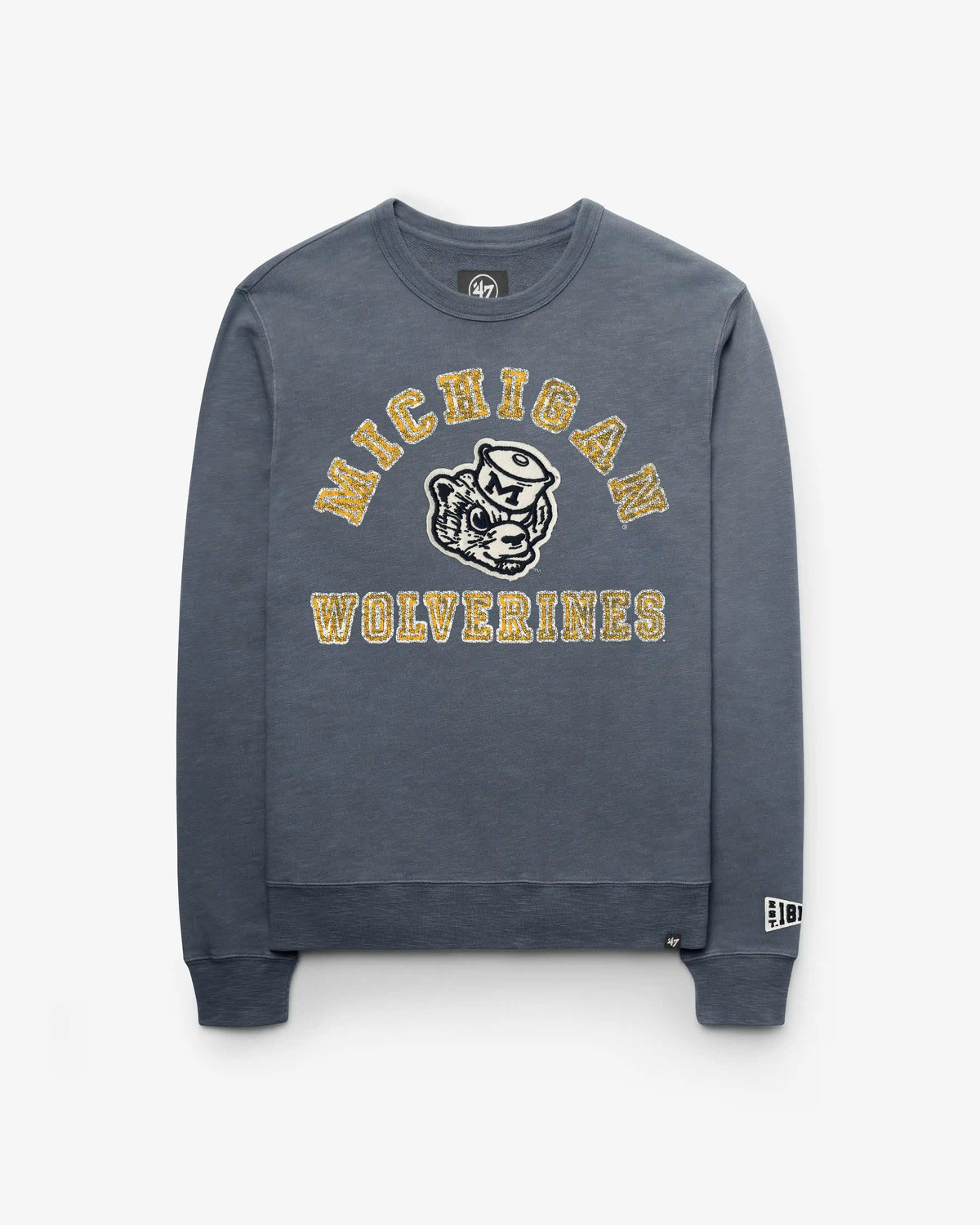 MICHIGAN WOLVERINES VINTAGE CALDERWOOD WELL WORN '47 FRENCH TERRY CREW