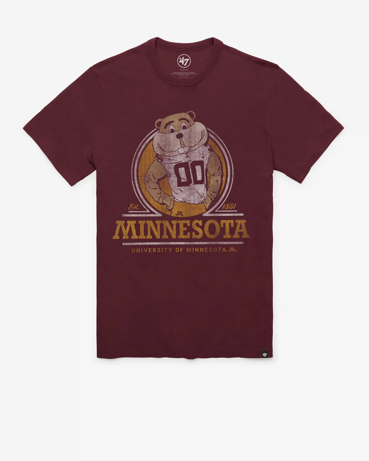 MINNESOTA GOLDEN GOPHERS EMBLEM MARK '47 SCRUM TEE