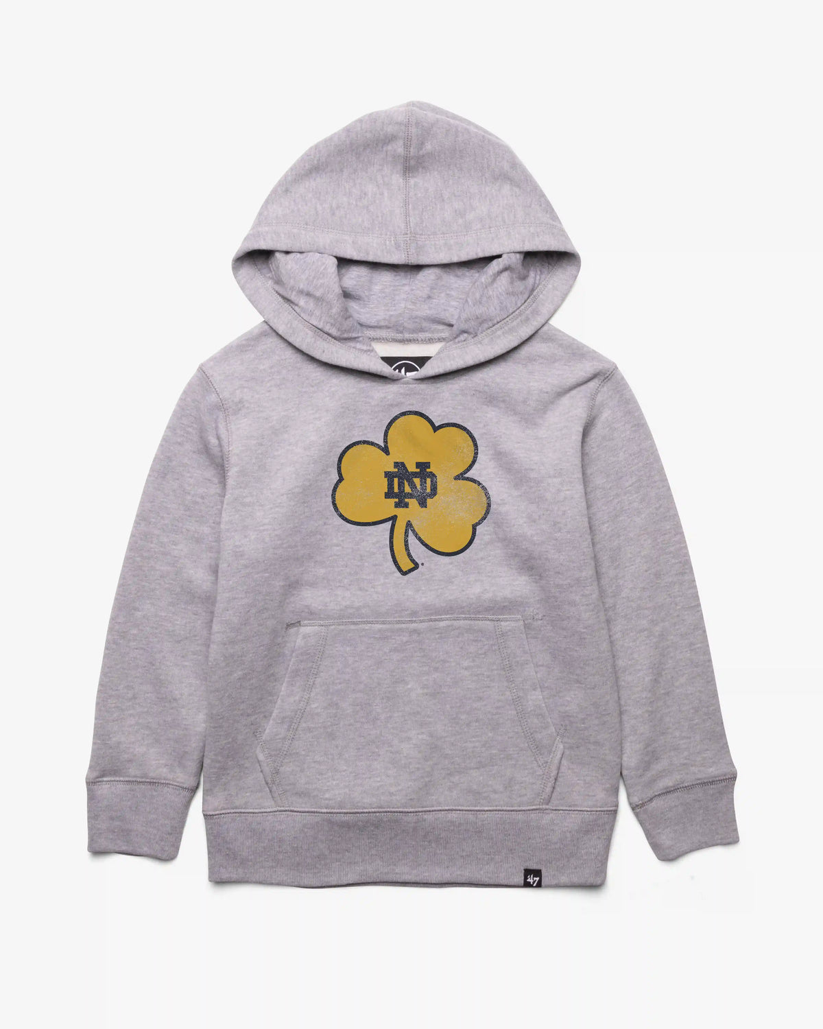 NOTRE DAME FIGHTING IRISH DISTRESSED IMPRINT '47 KID'S HEADLINE HOOD