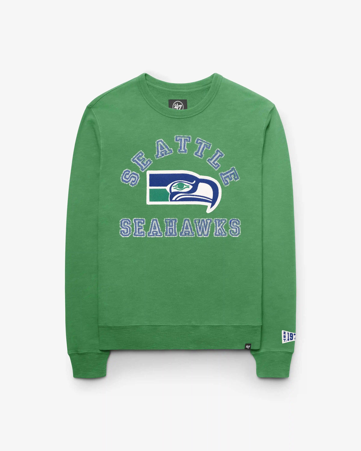SEATTLE SEAHAWKS HISTORIC CALDERWOOD WELL WORN '47 FRENCH TERRY CREW
