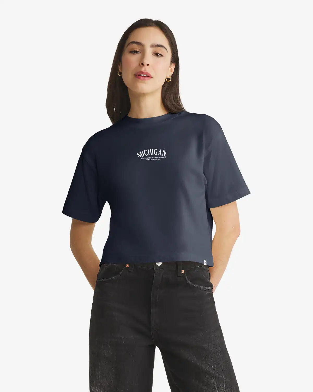 MICHIGAN WOLVERINES HADRIAN '47 FOUNDATION CROP TEE WOMENS
