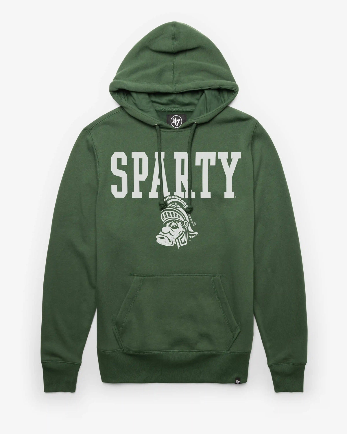 MICHIGAN STATE SPARTANS VINTAGE STRAIGHT BLOCK '47 HEADLINE HOOD