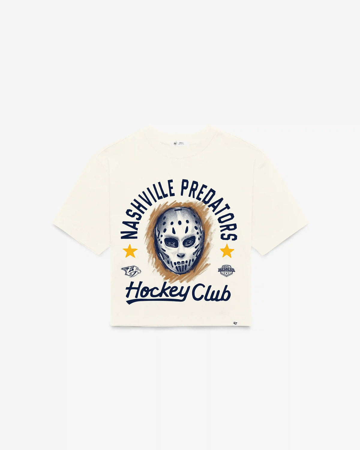 NASHVILLE PREDATORS ARCH MASK '47 FOUNDATION CROP TEE WOMENS