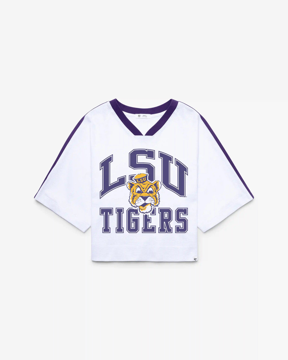 LOUISIANA STATE TIGERS LSU VINTAGE BIG OVERARCH '47 WOMEN'S DROP NEEDLE RAGLAN JERSEY