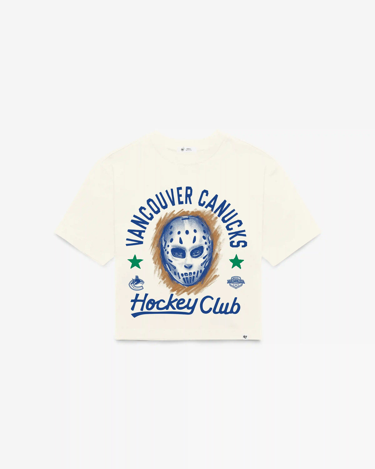 VANCOUVER CANUCKS ARCH MASK '47 FOUNDATION CROP TEE WOMENS