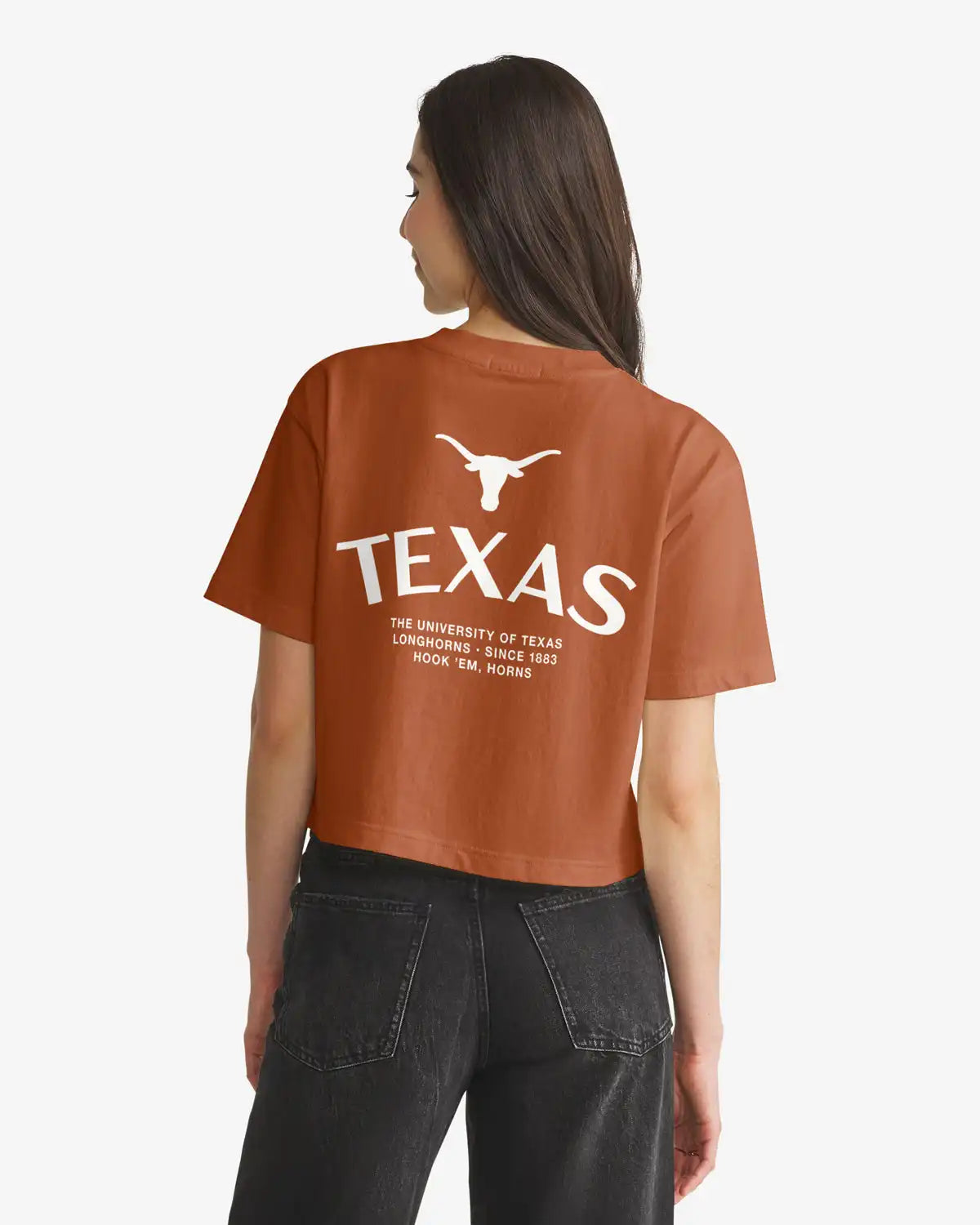 TEXAS LONGHORNS HADRIAN '47 FOUNDATION CROP TEE WOMENS
