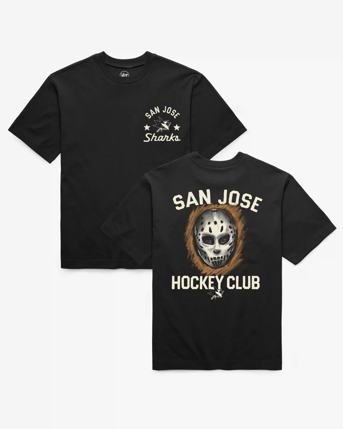 SAN JOSE SHARKS MASK BACK '47 FOUNDATION TEE