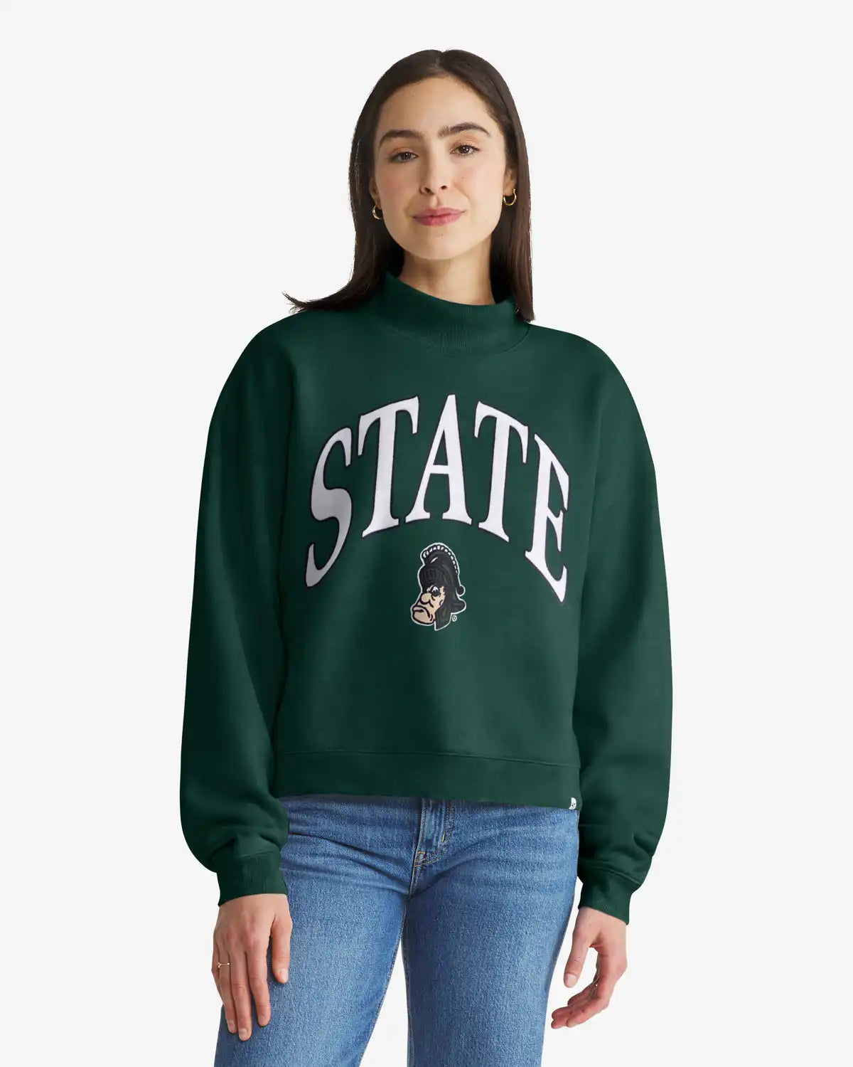 MICHIGAN STATE SPARTANS VINTAGE VANTAGE '47 WOMEN'S MOCK NECK PULLOVER