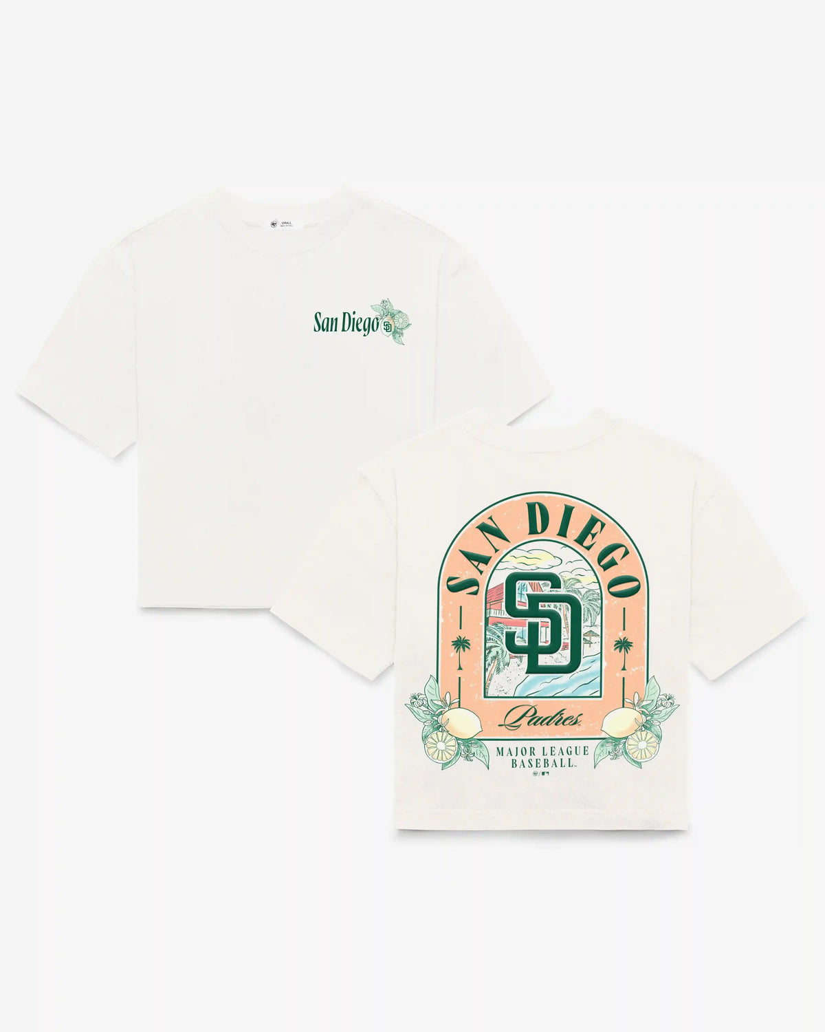 SAN DIEGO PADRES VACAY SCENES BACKER '47 REED CITY TEE WOMENS