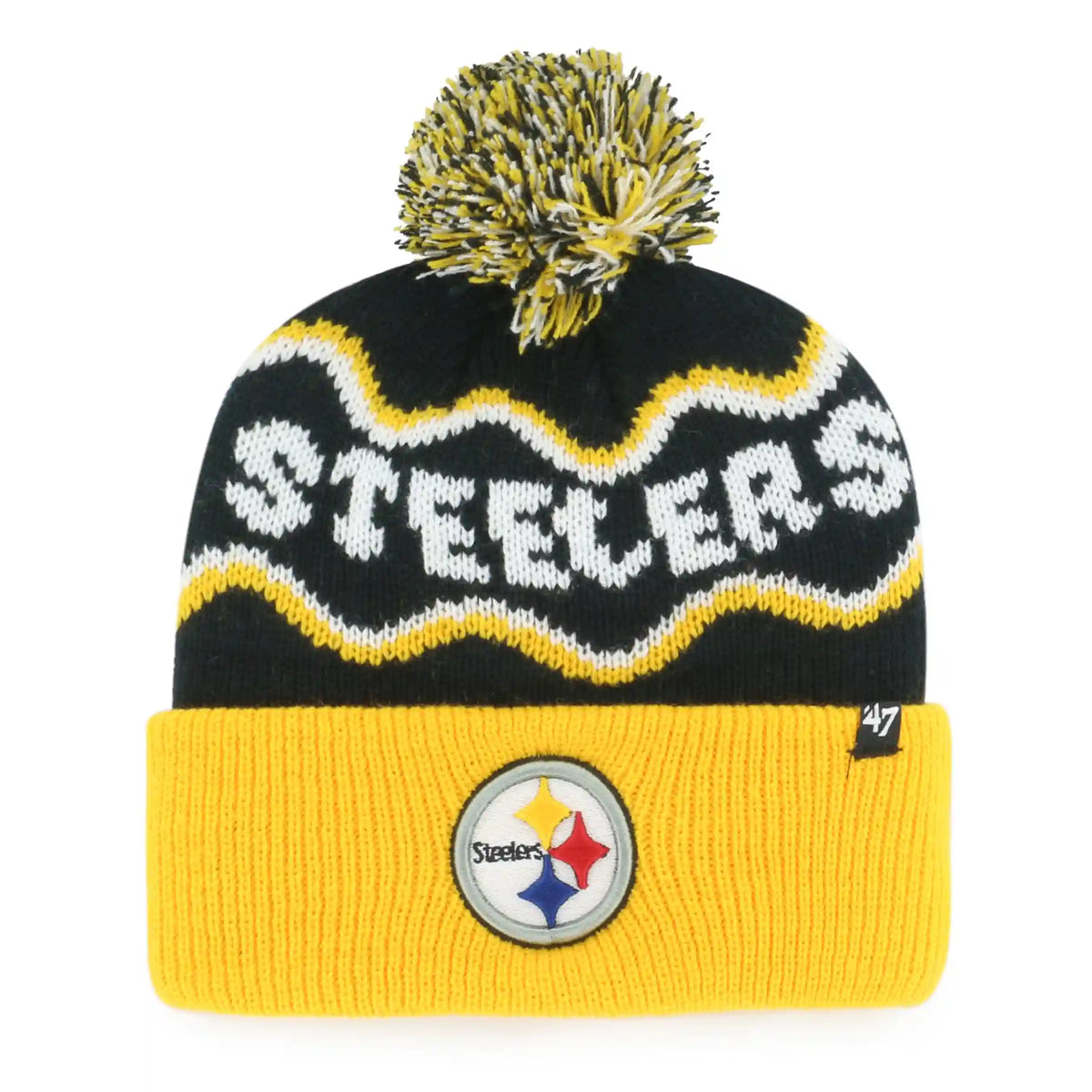 PITTSBURGH STEELERS SQUIGGLE SCRIPT '47 KID'S CUFF KNIT