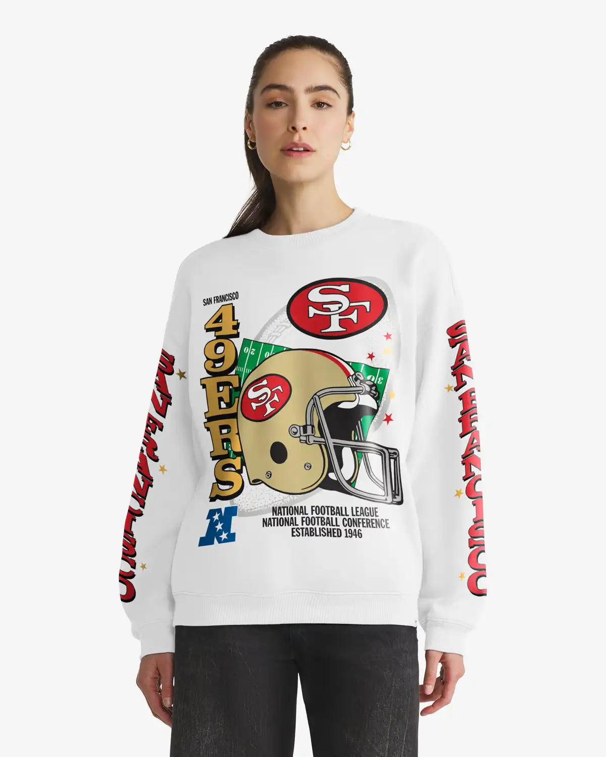 SAN FRANCISCO 49ERS HISTORIC THUNDEROUS '47 WOMEN'S OVERSIZED CREW