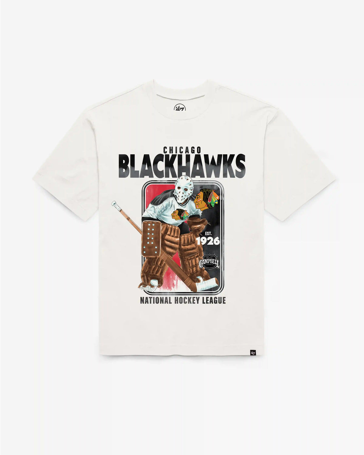 CHICAGO BLACKHAWKS VINTAGE PLAYBRUSH '47 FOUNDATION TEE