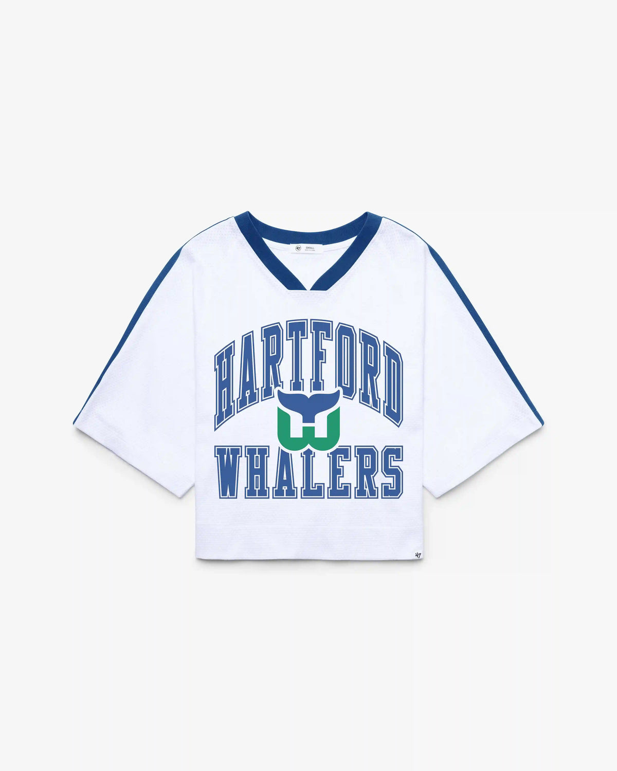 HARTFORD WHALERS VINTAGE BIG OVERARCH '47 WOMEN'S DROP NEEDLE RAGLAN