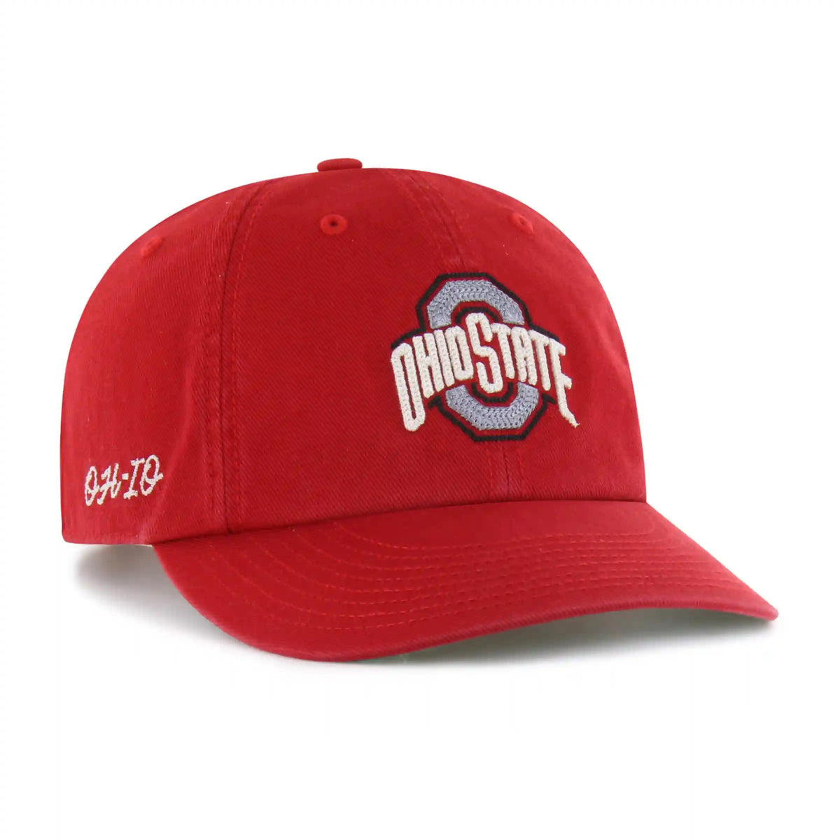 OHIO STATE BUCKEYES CHAIN SIDE STITCH '47 CLEAN UP ROUND VISOR