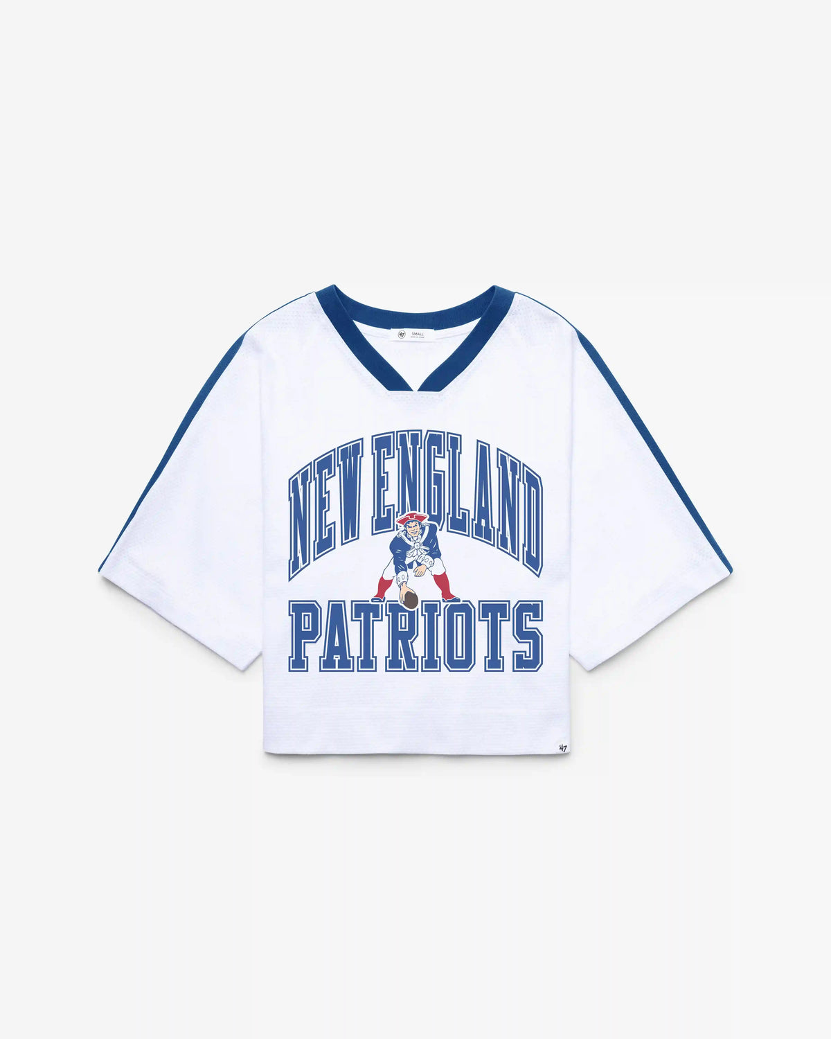 NEW ENGLAND PATRIOTS HISTORIC BIG OVERARCH '47 WOMEN'S DROP NEEDLE RAGLAN JERSEY