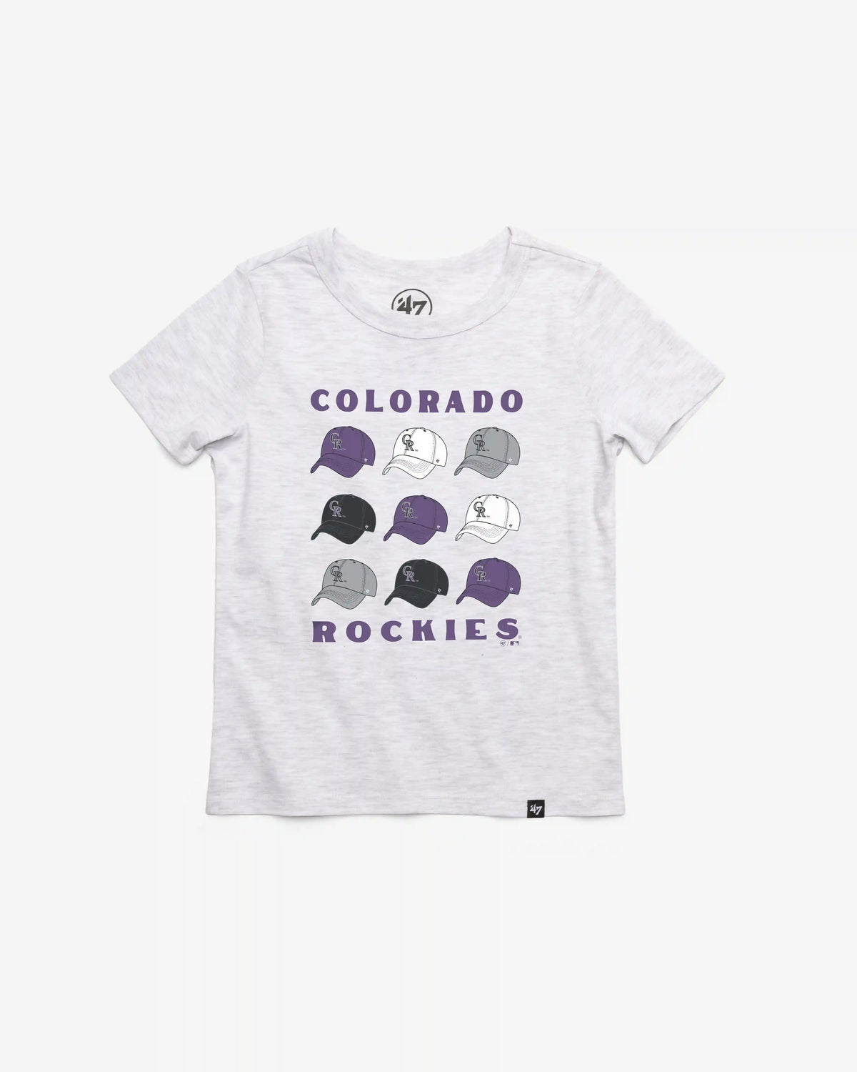 COLORADO ROCKIES COOPERSTOWN CAP OFF '47 KID'S FRANKLIN TEE